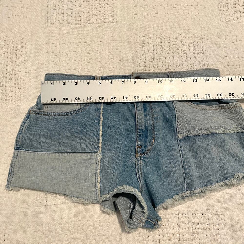 Hollister distressed patchwork vintage high rise jean short cut offs 29 SH2 8017 - Picture 2 of 14